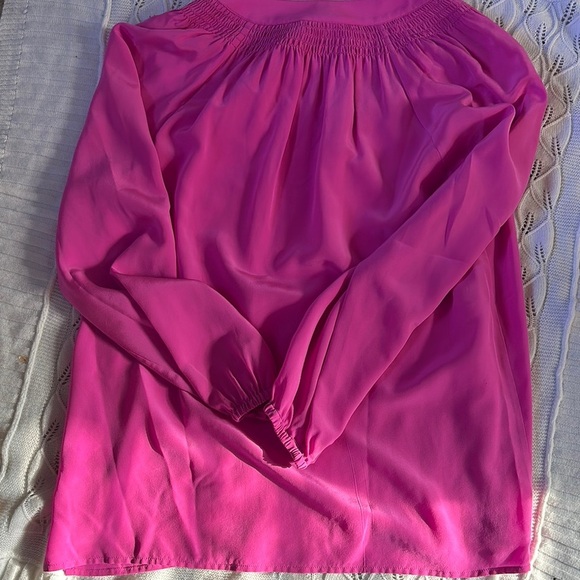 Lilly Pulitzer Pink Relaxed Blouse with Mandarin Collar - Picture 5 of 5